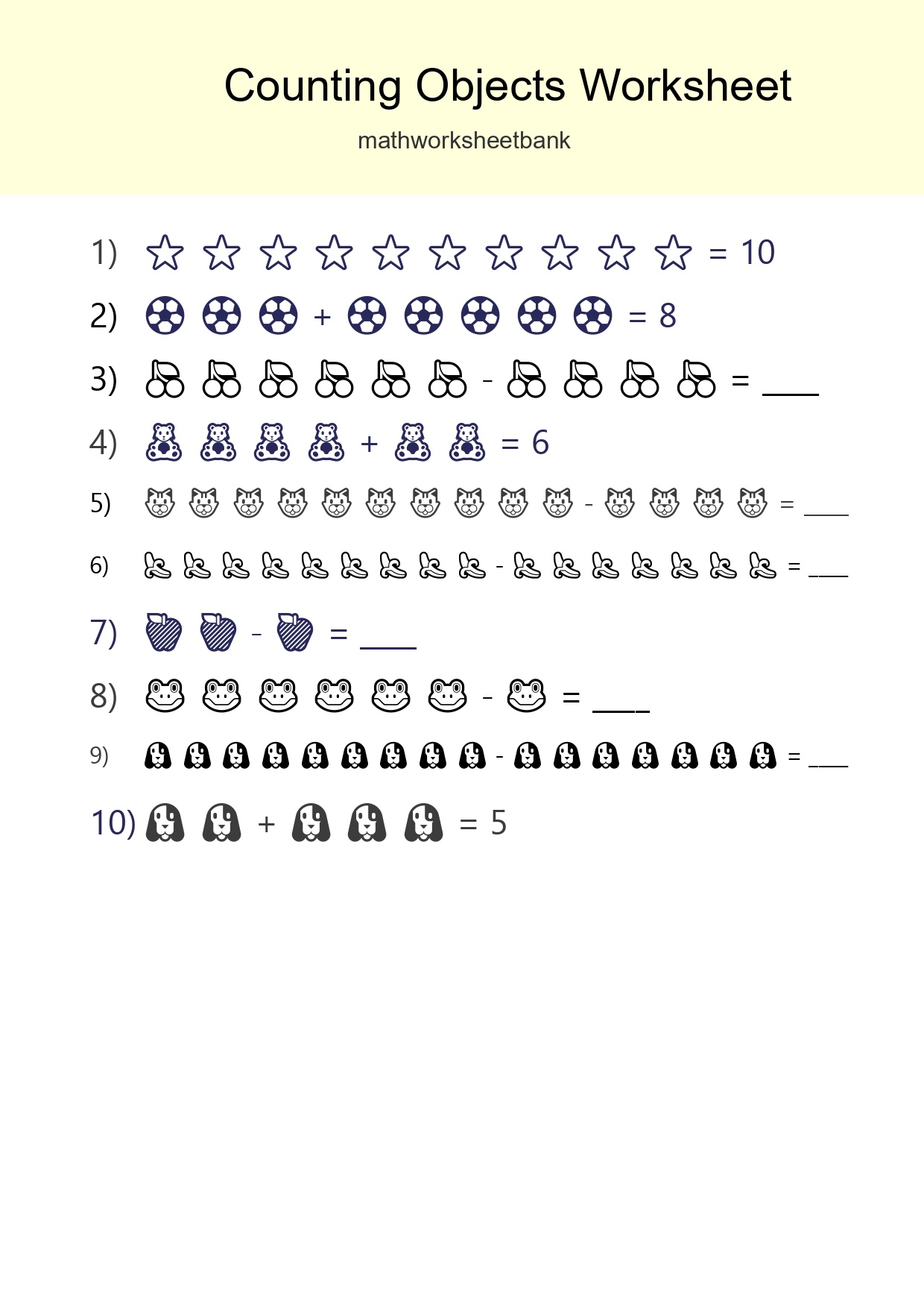 Free Counting Objects Worksheet For Kindergarten - Part 33