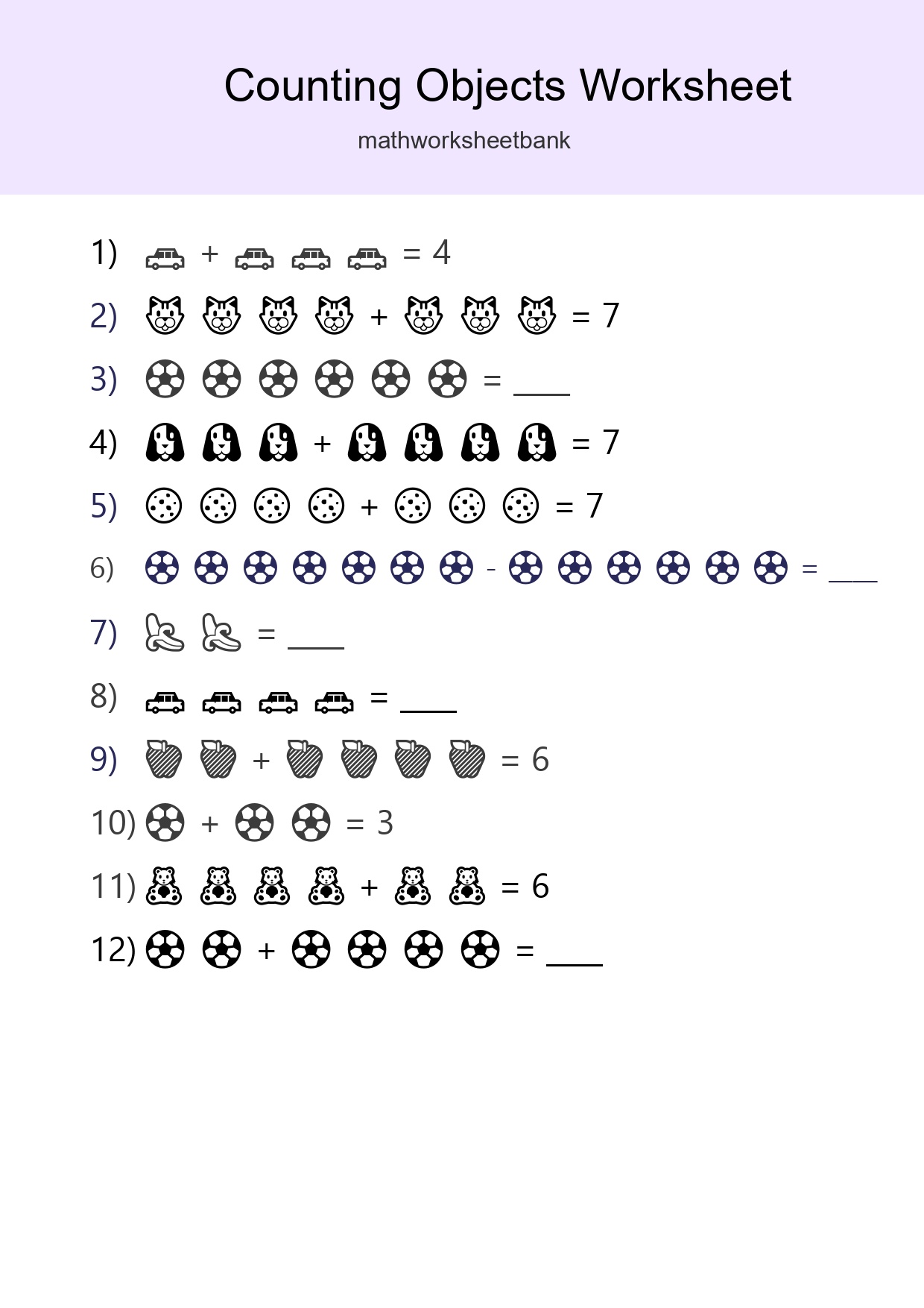 Free Counting Objects Worksheet For Kindergarten - Part 53
