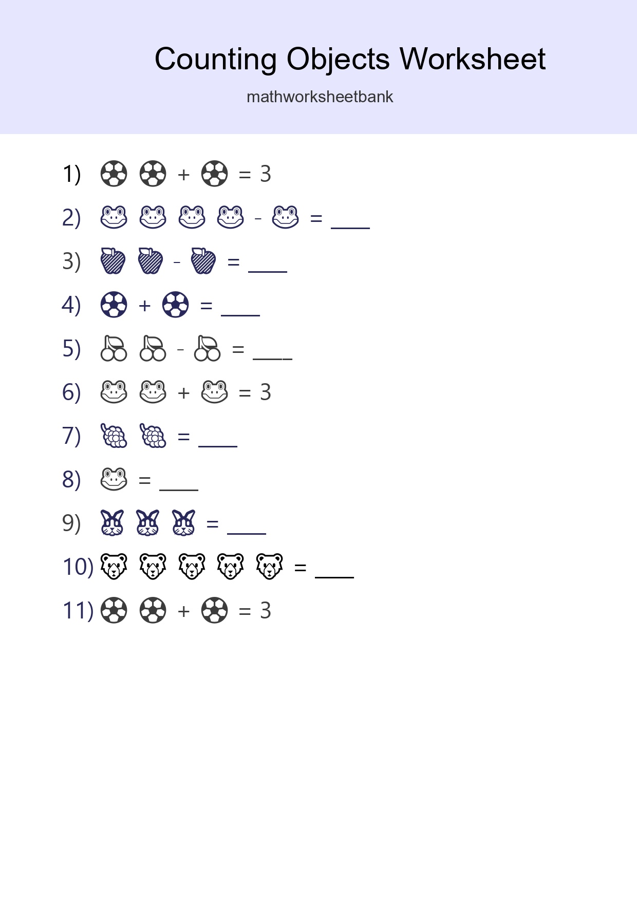 Free Counting Objects Worksheet For Pre-K - Part 103