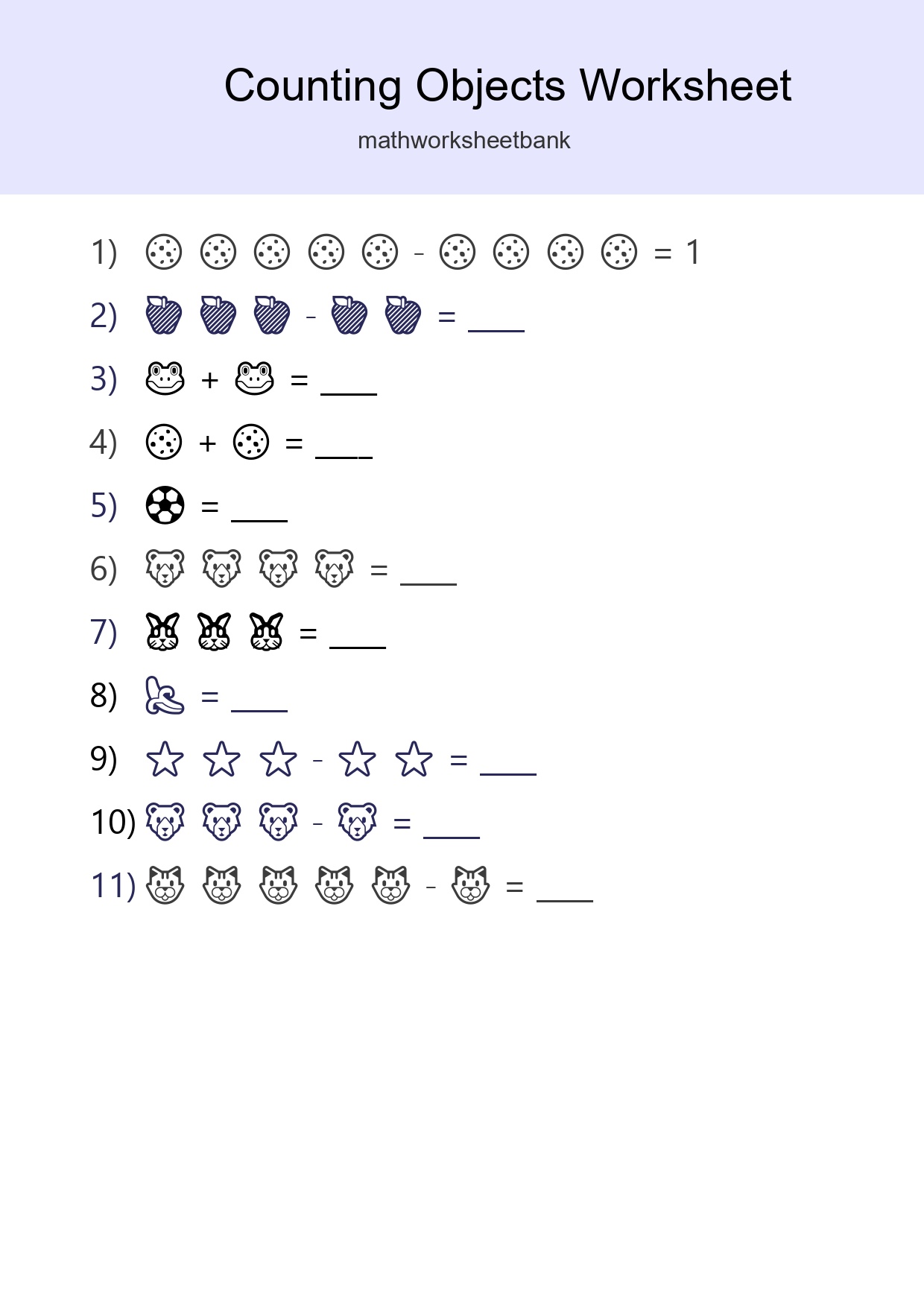 Free Counting Objects Worksheet For Pre-K - Part 183