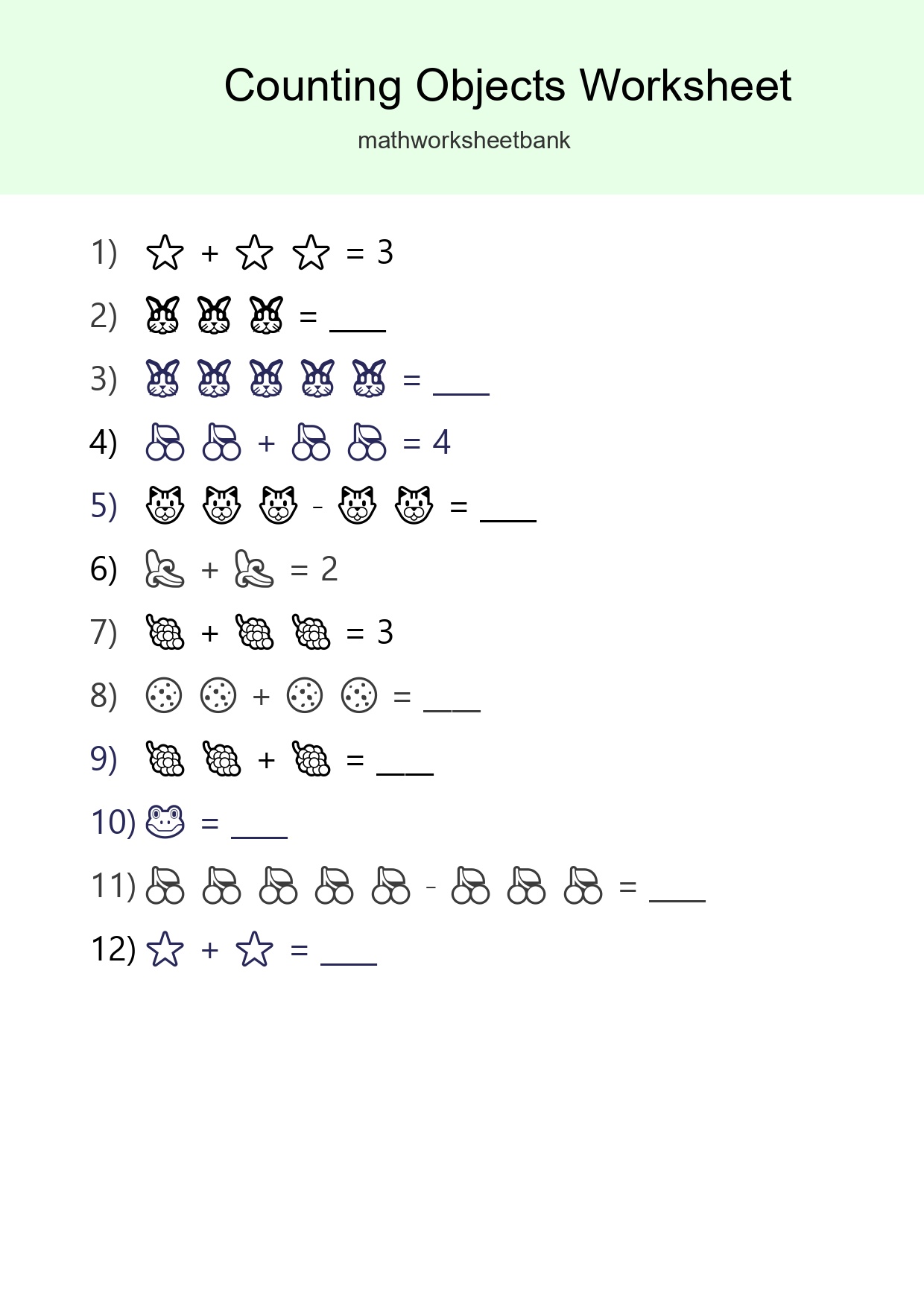 Free Counting Objects Worksheet For Pre-K Printable - Part 253