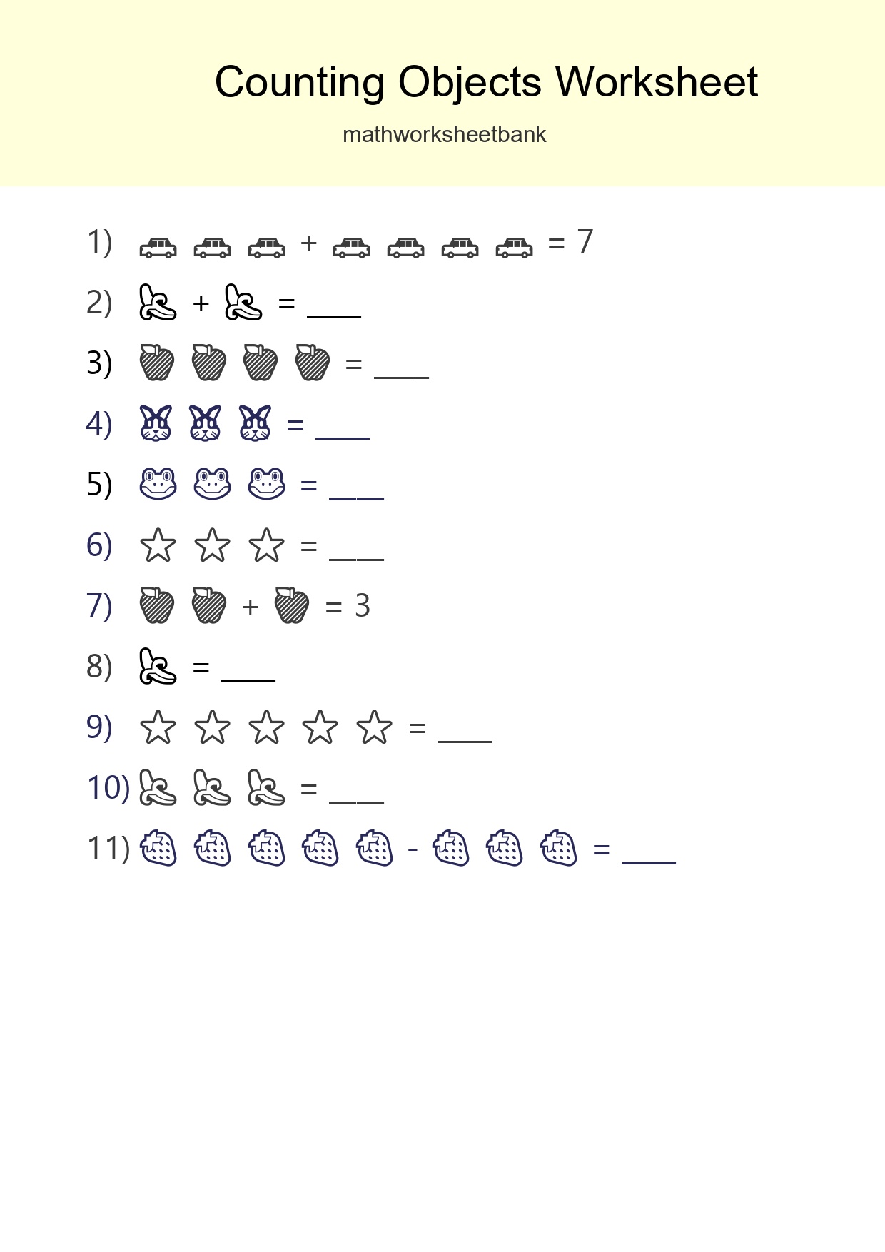 Learn Counting With Pictures Worksheet (Kindergarten) - Part 243