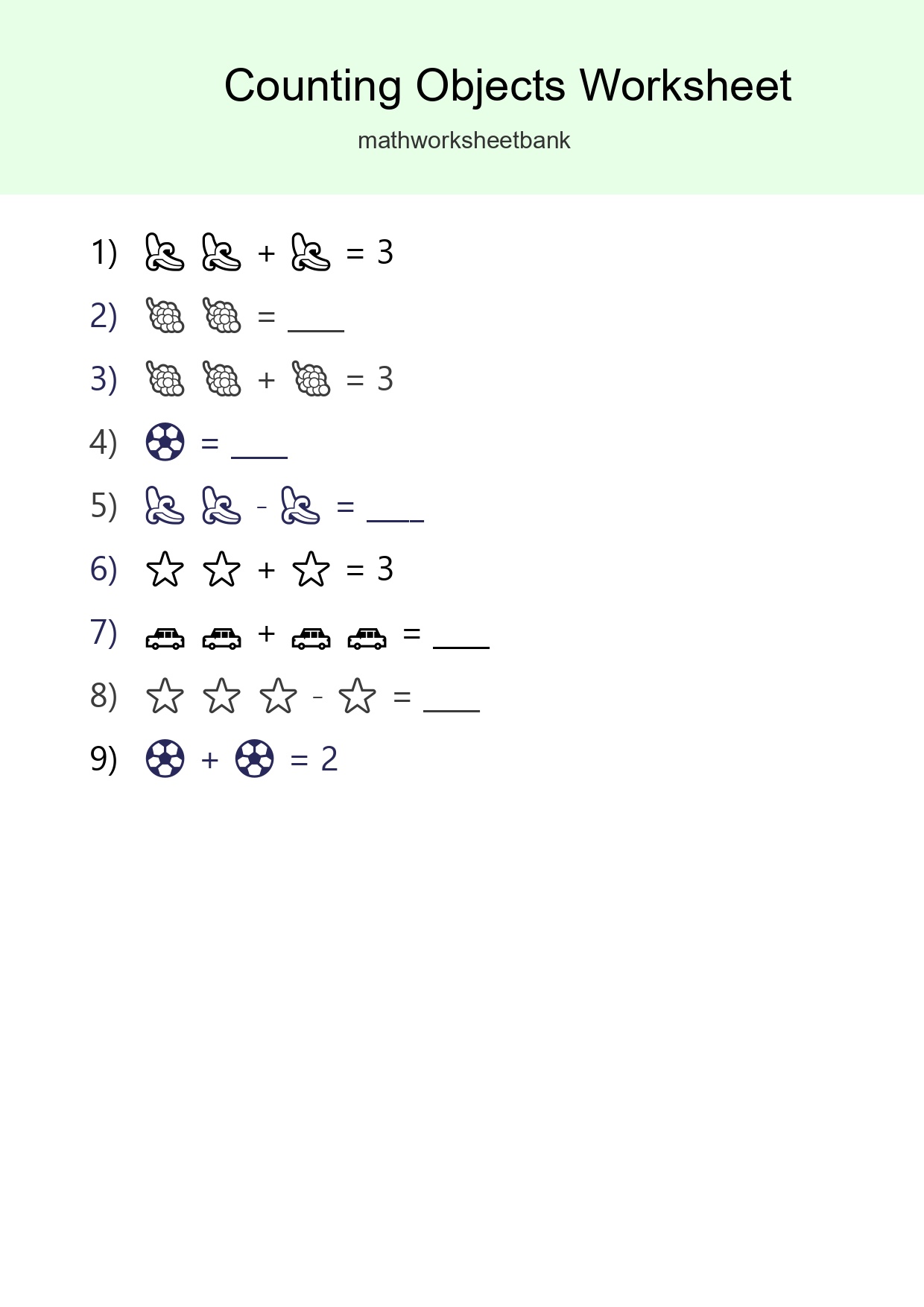Pre-K Count The Objects Worksheet - Part 43