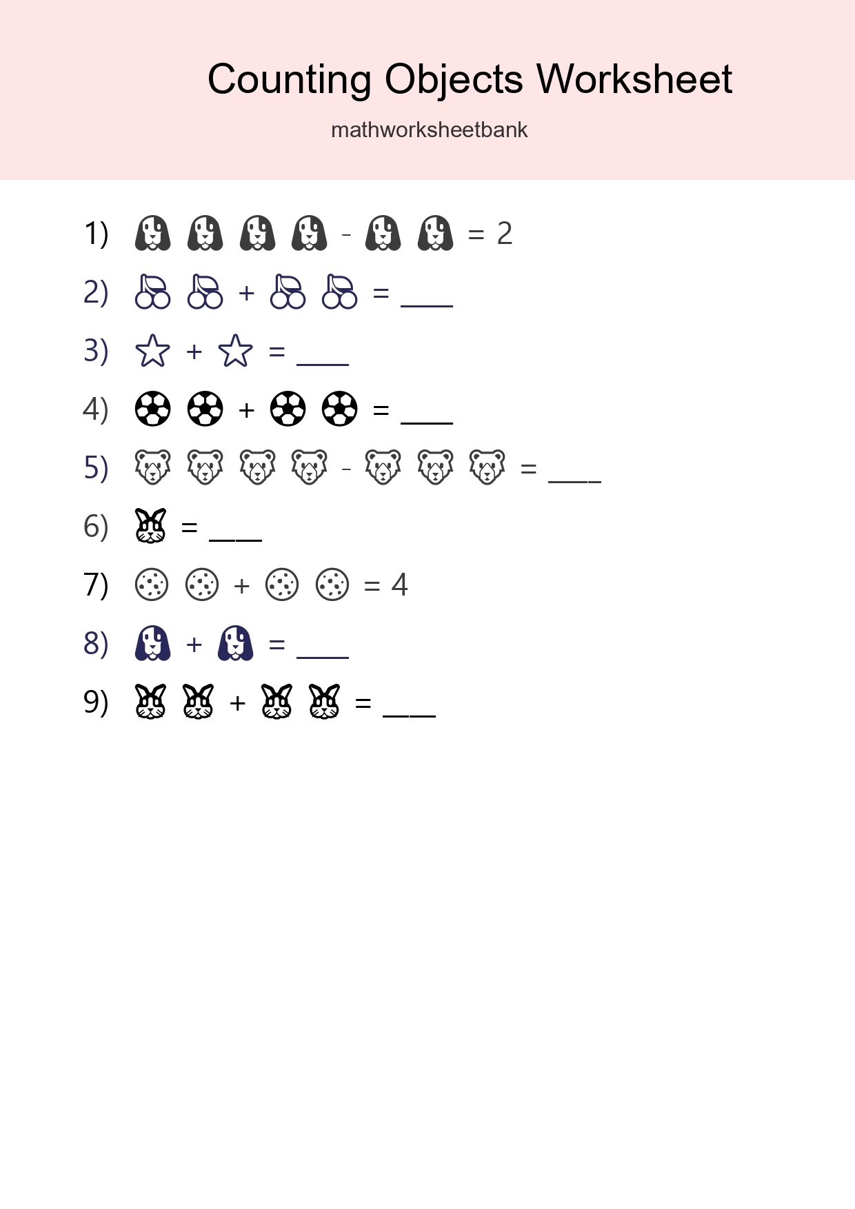 Pre-K Count The Objects Worksheet - Part 83